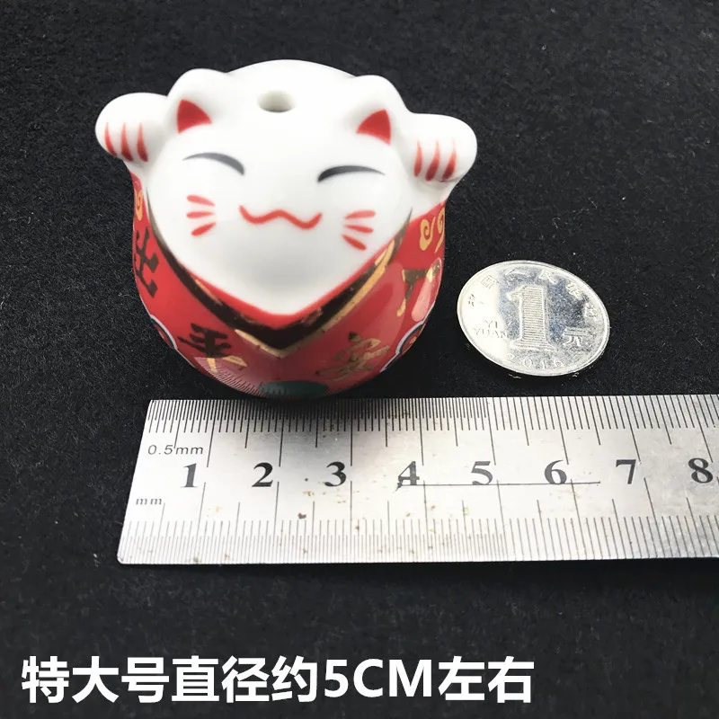 5 шт. Кот удачи Манеки Неко керамические бусины сделай сам серьги брелок браслет