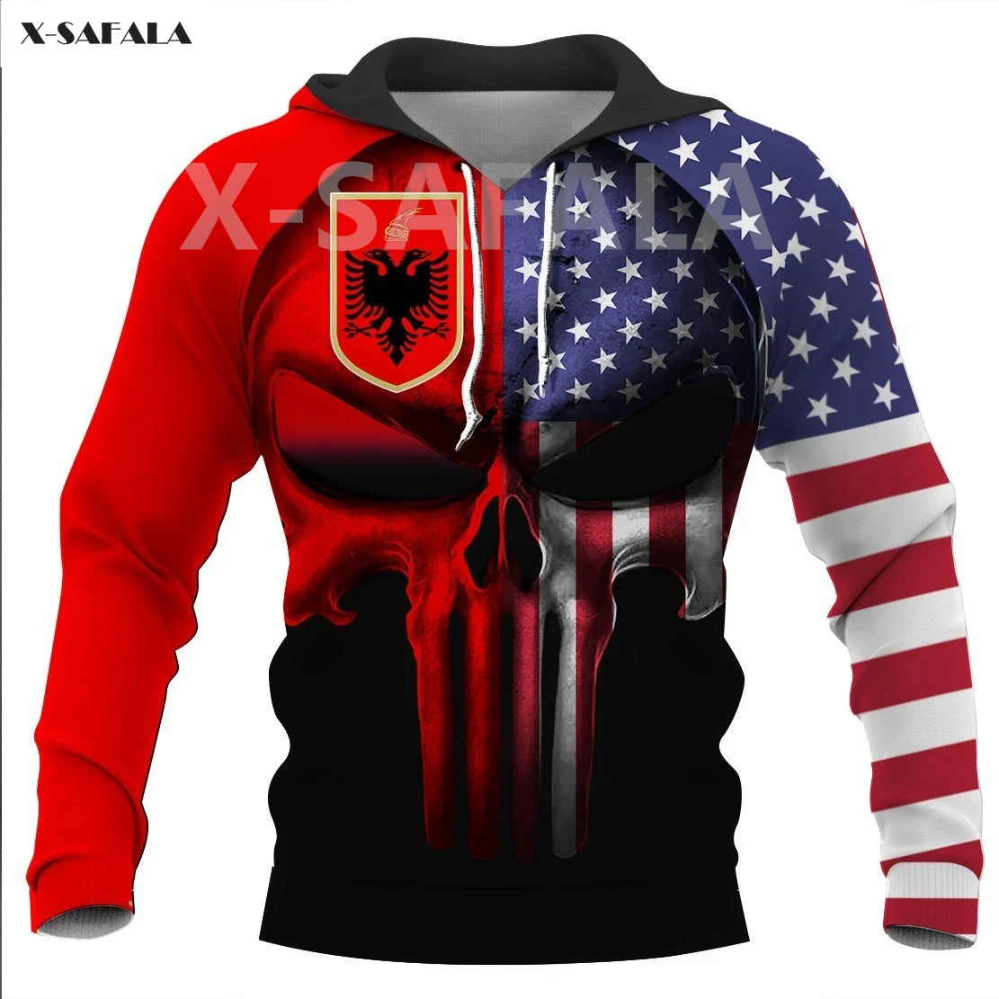

Албания США череп викингов карта страны флаг имя 3D все печатные толстовки для мужчин женщин Харадзюку пуловер на молнии Свитшот куртка