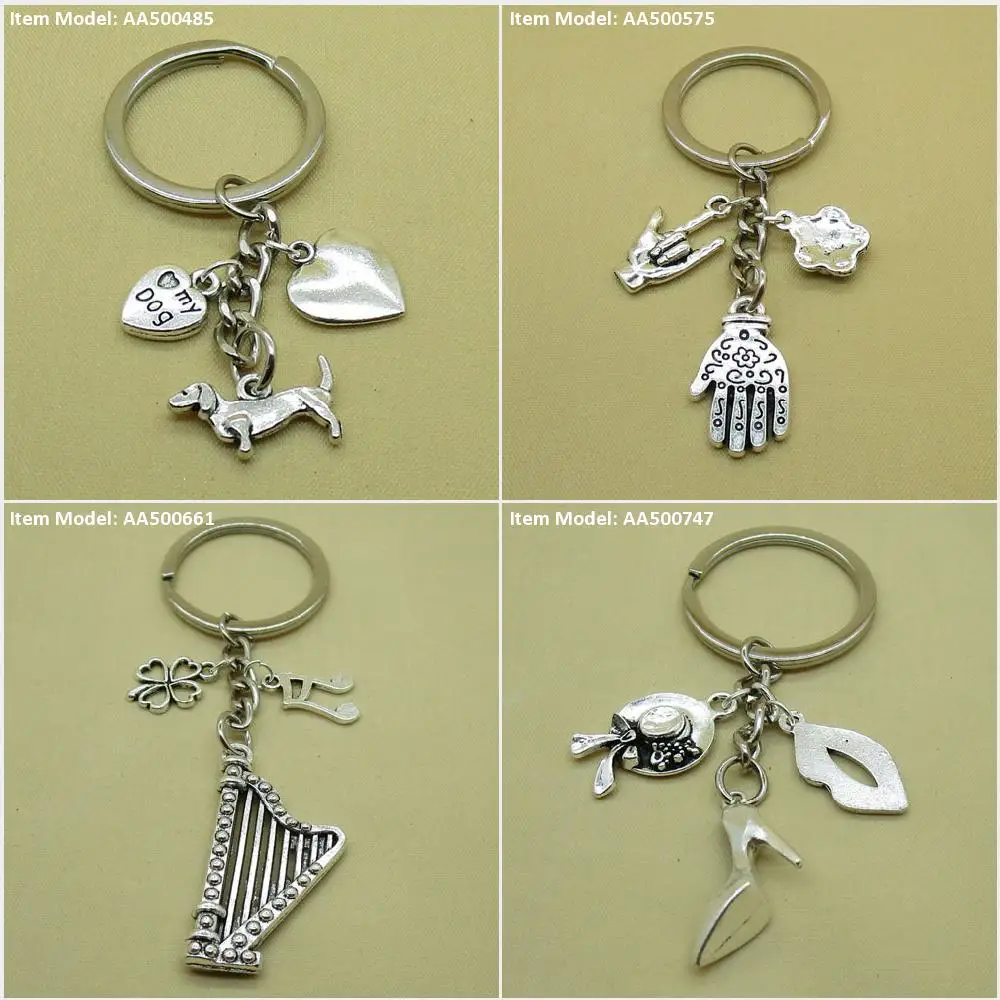 Брелок для ключей Такса собака мое сердце любовь Фатима гамса Hamesh Цветочная