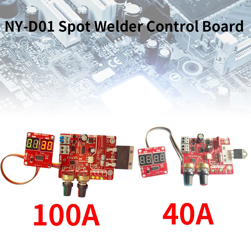 

Spot Welders Control Board 40A/100A Digital Display Spot Welding Time Current Controller Panel Timing Ammeter Timing Current