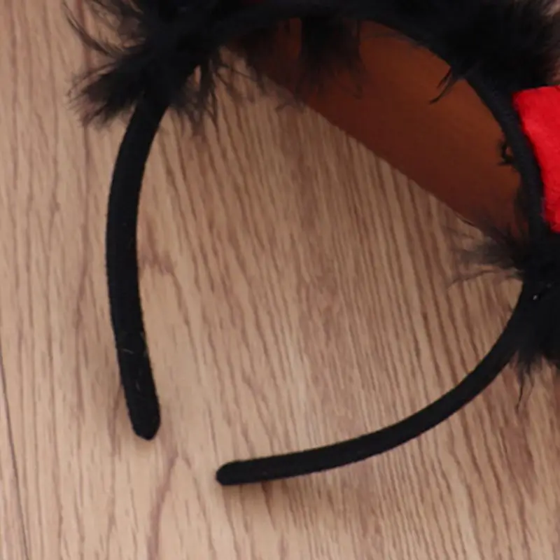 Светодиодный светильник на Хэллоуин ободок с дьявольским рогом и пушистыми