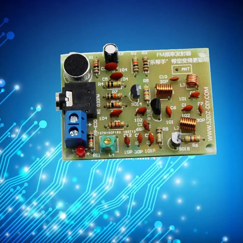 

1Pcs 1Pcs FM Stereo Radio Module With Mic DIY Kit Adjustable Practice 88-108MHz For Soldering Transmitter Learn Wireless DC N2M8