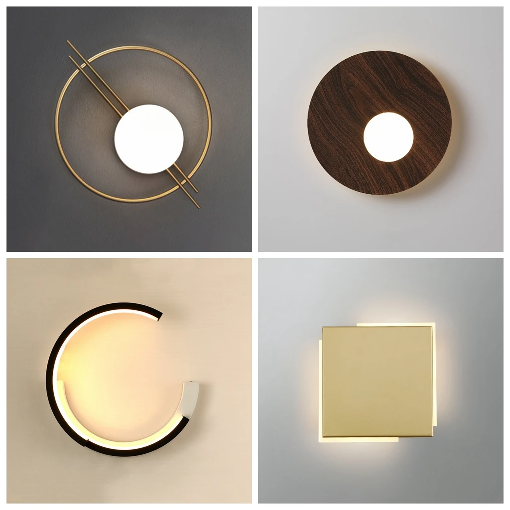 

Modern LED Wall Lamp Nordic Minimalist Creative Moon Bedside Lamp Living Room Background Bedroom Aisle Stair Decor Sconce Light