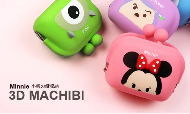 Disney аутентичный Микки Минни Маус мультфильм милый силиконовый кошелек для монет маленьких девочек кошелек маленькие подарки для кошелек для мальчиков
