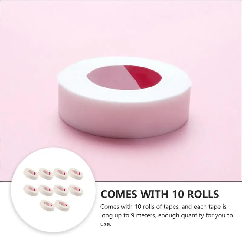 

10 Rolls False Eyelash Extension Tape Makeup Accessories Non-Woven Fabric Breathable Eyelash Supply Eyelash Extension Tape
