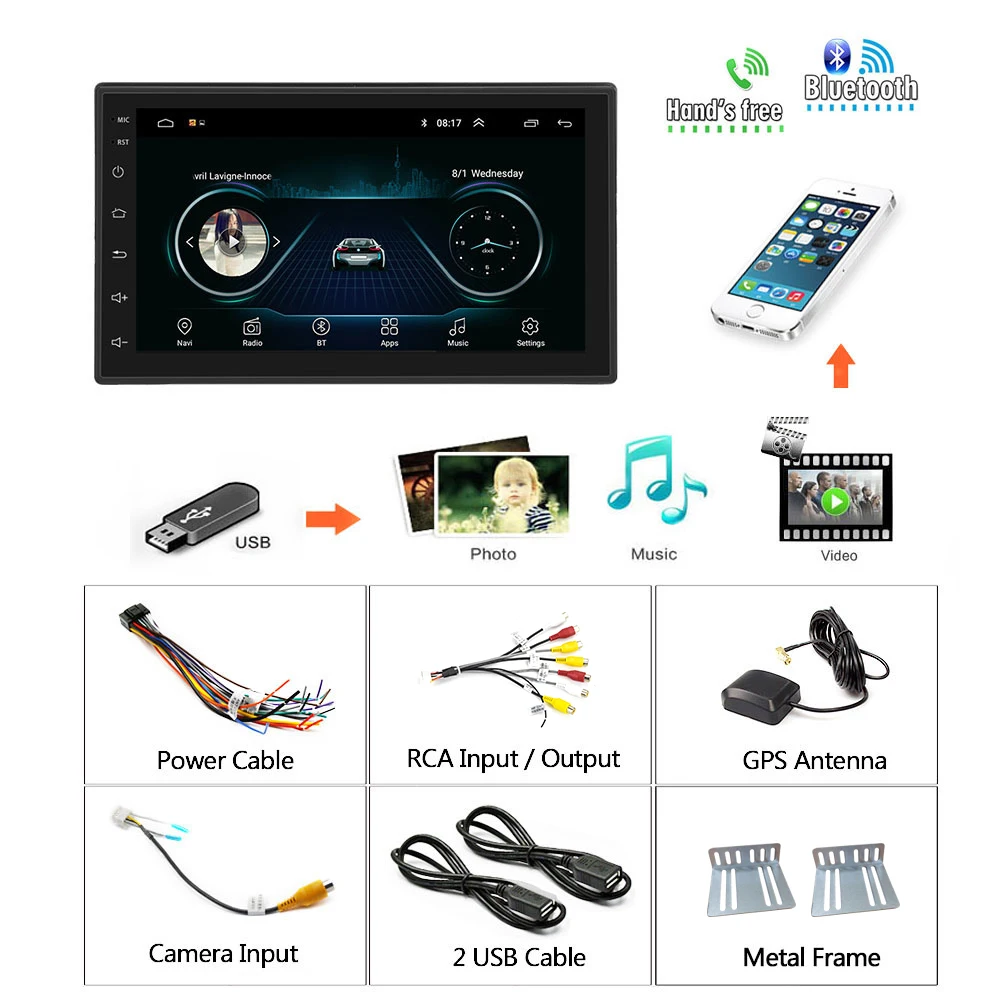 

Podofo 2din car radio Android 2.5D Car Multimedia Player GPS 2din Autoradio For Volkswagen Nissan Toyota Hyundai Kia Ford Focus