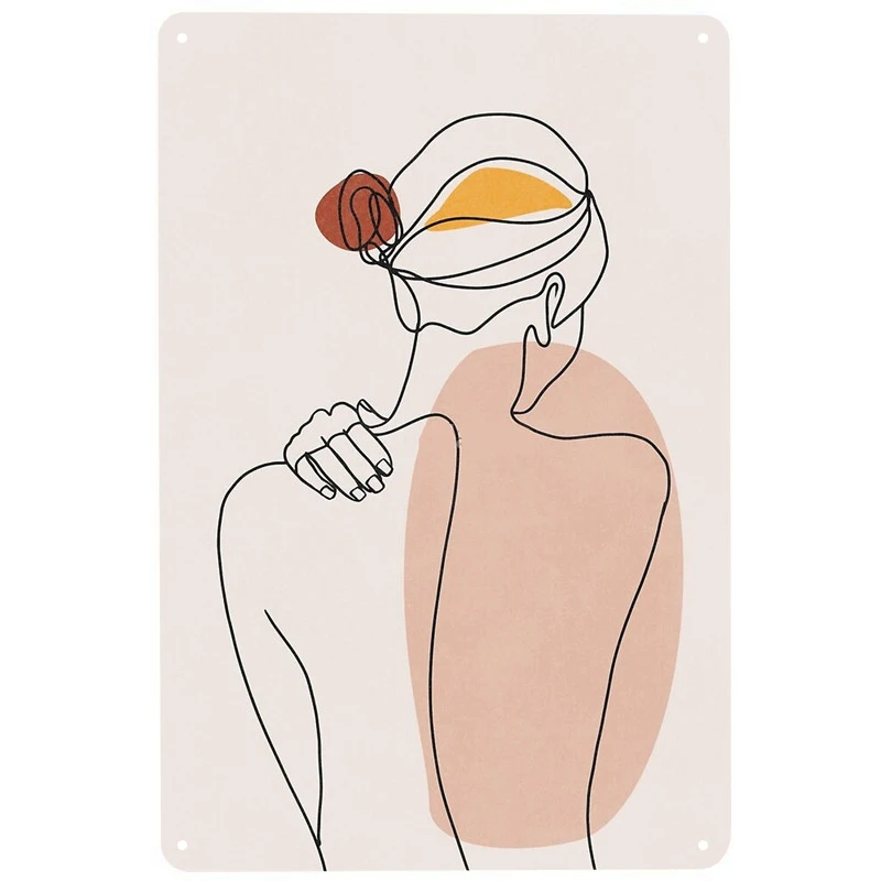 

Nude figure printed Vintage Metal Signs Retro Tin Signs Funny Poster Decor for Bar Pub Club Decoration for Living Room Home
