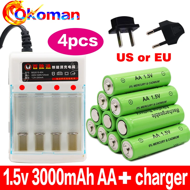 Lote новый тег 3000 MAH аккумуляторная батарея AA 1 5 V. Перезаряжаемая Новинка Alcalinas drummey