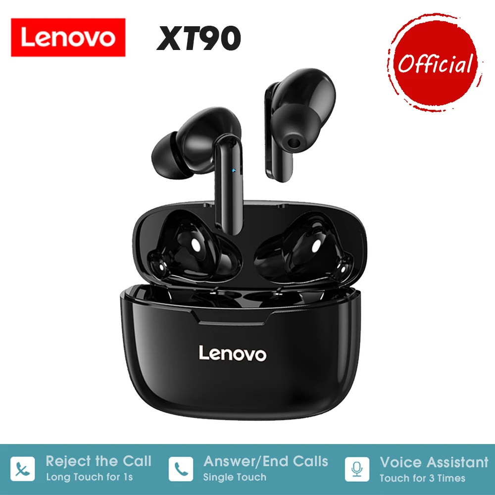 TWS-наушники Lenovo XT90 Bluetooth 5 0 с сенсорным управлением Спортивная гарнитура