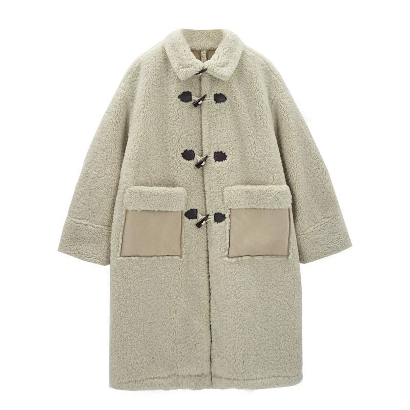 Пальто Sungtin из искусственного меха ягненка с длинным рукавом Корейская сольфа