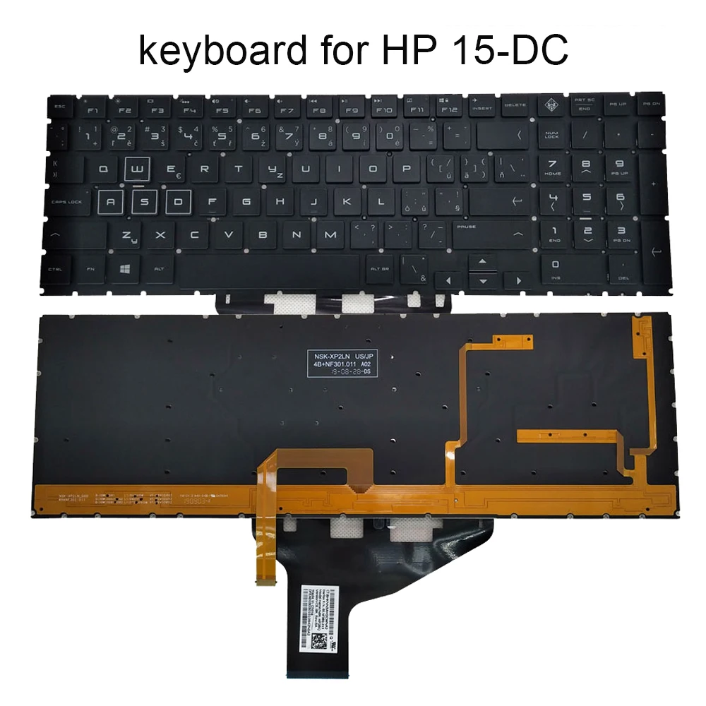 Colorful RGB Backlit Keyboard backlight for HP Omen 15-DC 15-dh dc0086nr 15-dc001 CS Czech Slovakia Laptops Keyboards NSK-XP2BQ