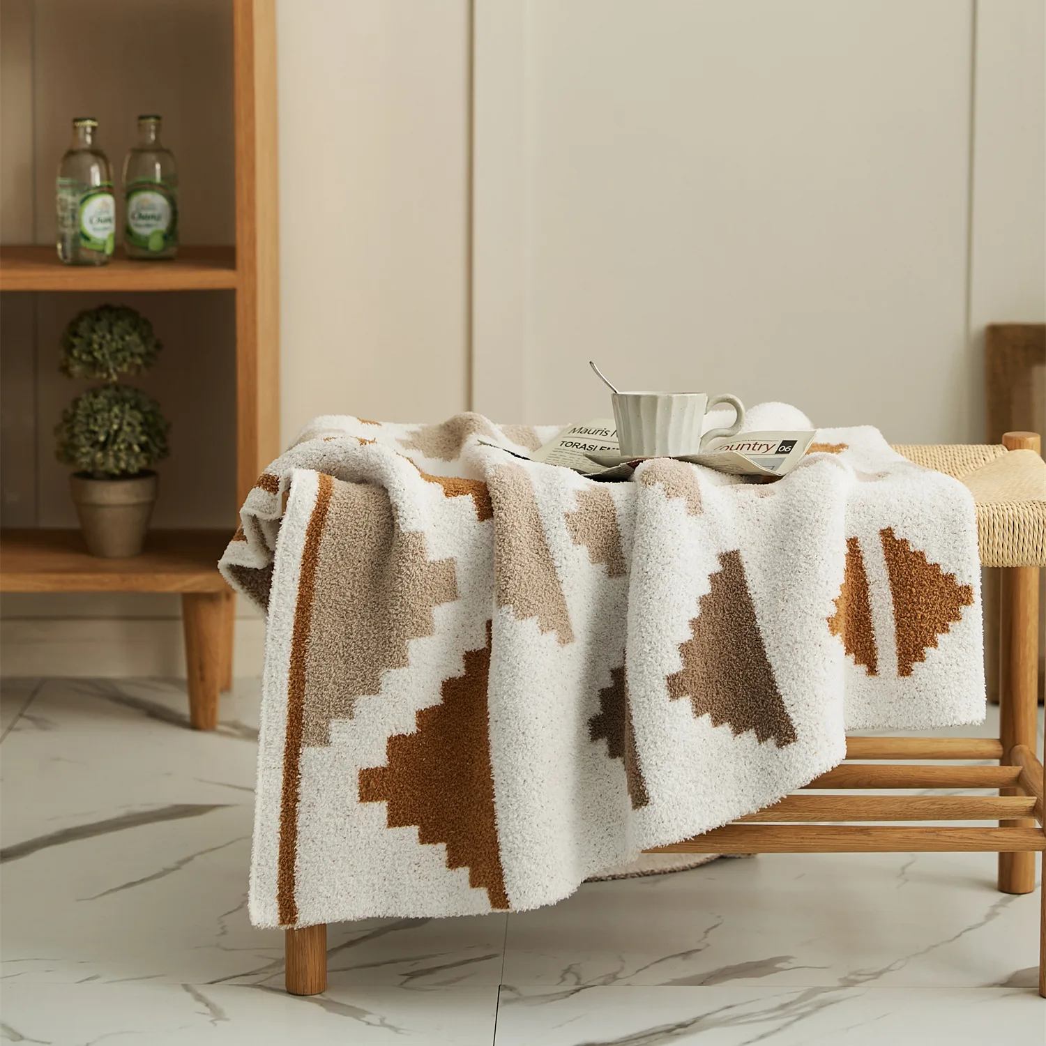 

Household Warm Knitted Bedspread Beach Blanket Cobija Cobertor Travel Comforter