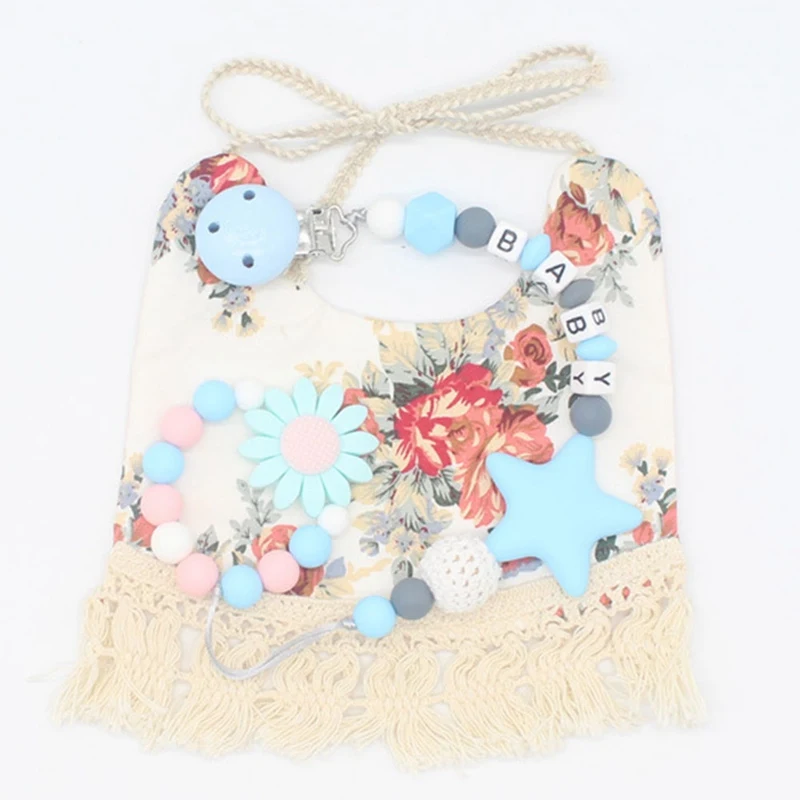 Новая силиконовая прищепка для соски красочные цепи Детские буквы бусины соска