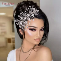 youlapan hp379 silver crystal hair clip for wedding hair comb tiara rhinestone flower wedding hair accessories for brides