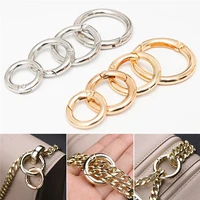10pcs metal spring o ring buckles clips carabiner purses handbags buckles round push trigger snap hooks bag accessories