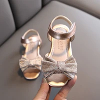 2021new fashion kids sandals little girl princess shoes for summer bowknot performance sandal children gold silver black 1 10t