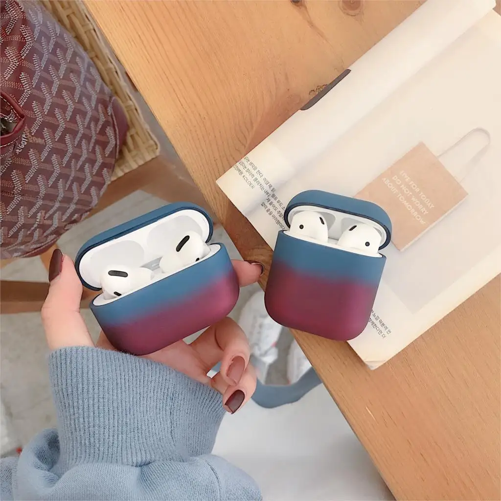 

Gradient Cute Earphone Cases For Apple AirPods Pro 3 Candy Colorful Cover Air Pods 2 1 3 Protection Luxury Hard PC Fashion Boite