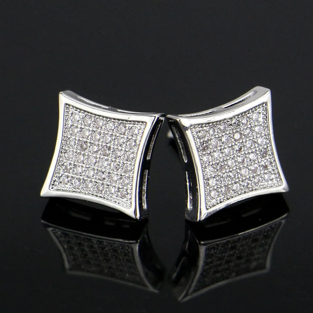 Экологичные медные квадратные серьги с фианитом модные серьги-капельки для