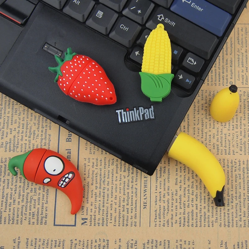 Фрукты и овощи клубника банан ананас USB флэш-накопитель 32 ГБ флеш-накопитель 16 8 4
