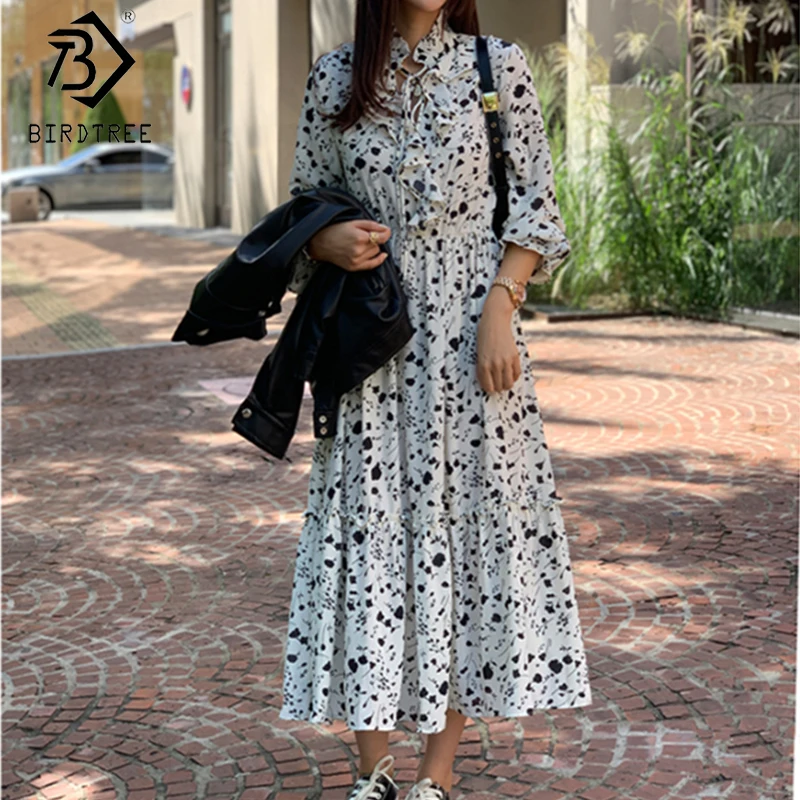 Женское ТРАПЕЦИЕВИДНОЕ платье рубашка размера плюс Осеннее свободное миди с