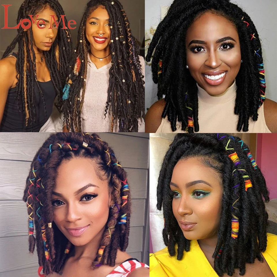 

LOVE ME Crochet Hair Dreadlocks Faux Locs Braiding Hair Extensions Synthetic Dreadlock Jumbo 12-26 inch 12 Strands Crochet Hair