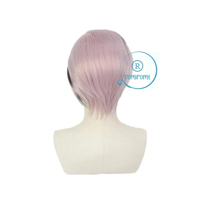 Anime Ran Haitani Cosplay Tokyo Revengers Short Pink Black Wig Highlights Hair Tenjiku Heat Resistant Fiber Free Cap Men | Тематическая