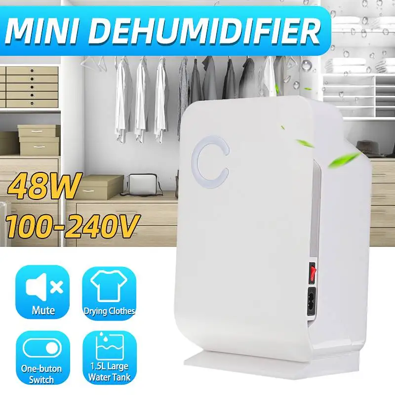 

1.5L Dehumidifier Mini Portable Home Air Dryer Desiccant Moisture Absorber Low Noise Home Room Cabinet Dehumidifier 220V
