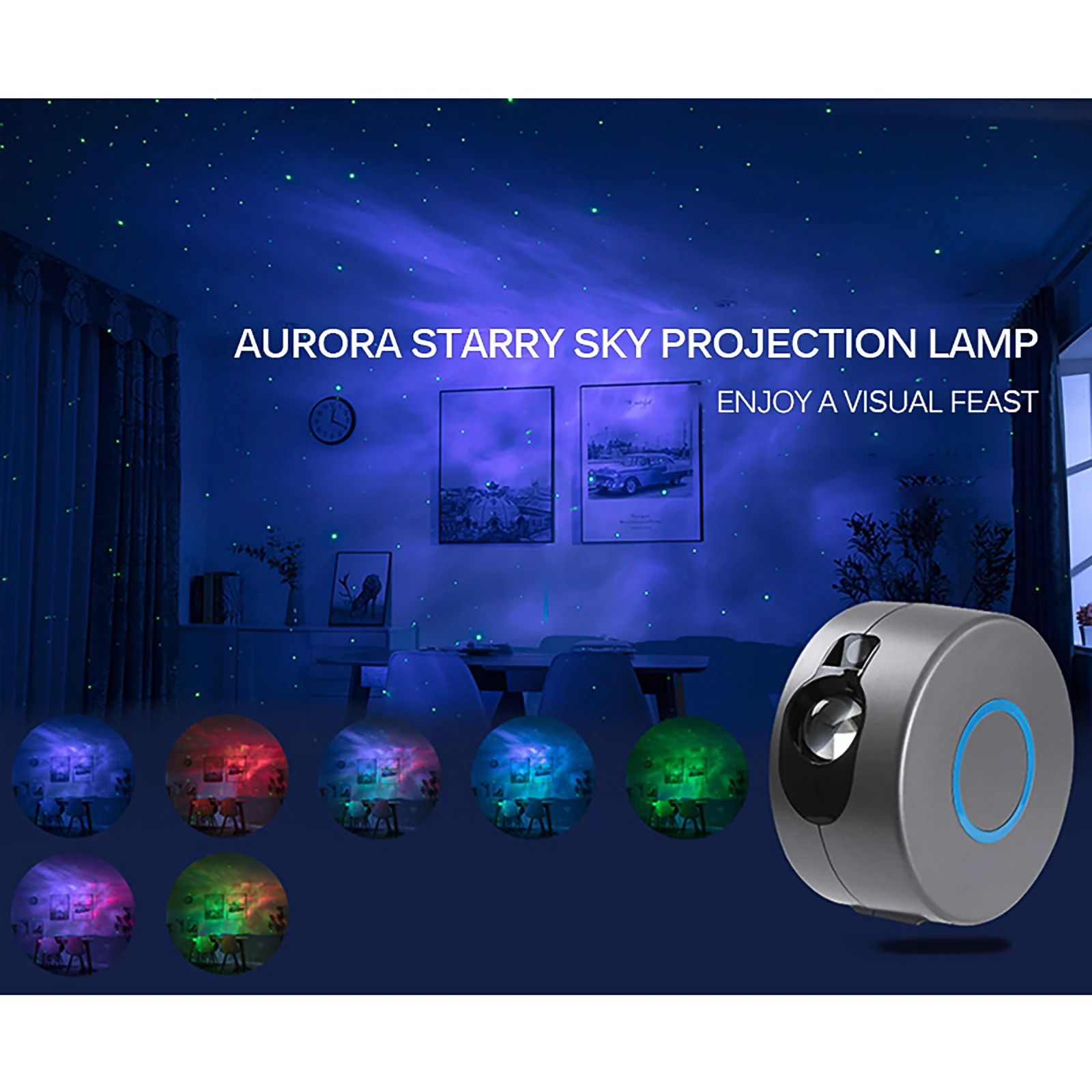 

LED Galaxy Projector Starry Night Lamp Star Sky Projection Night Light Aurora Starry Sky Lights Projector Multi-Color UK/US/EU