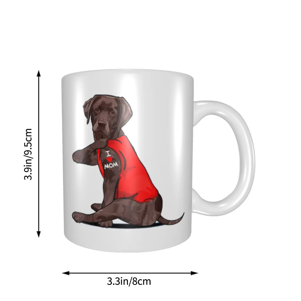 Top Original Chocolate Lab Labrador Mom Tattoo Funny Mama Mother Dog Gift Mug Coffee Cup |