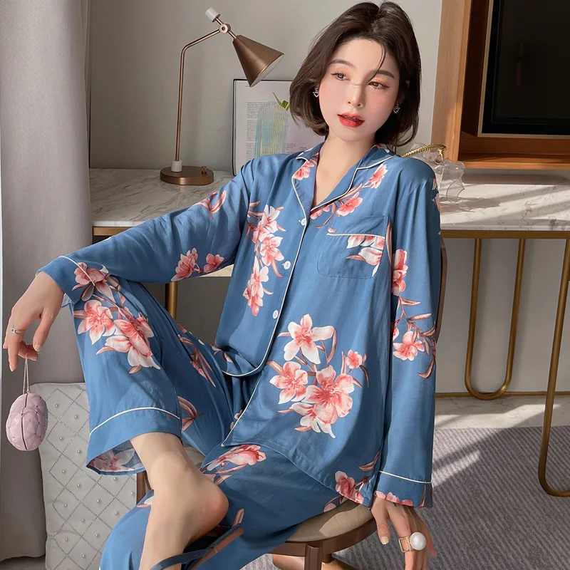 Новинка пижама из поплина Женская домашняя одежда искусственного хлопка на