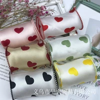 5 yards heart printed wavy chiffon yarn ribbon for diy hairwear bowknot gift bouquet wrapping hat clothing decor accessories