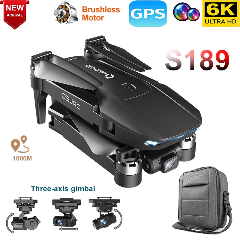 Dron plegable de 3 ejes card&aacute;n con GPS, c&aacute;mara HD 6K 4K 5G, WIFI, antivibraci&oacute;n, fotograf&iacute;a, sin escobillas, distancia m&aacute;xima de 1000M, juguetes, nuevo-0