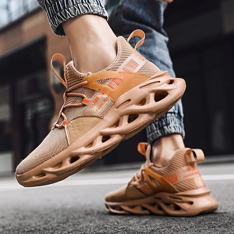 

Men Running Shoes Breathable Mesh Jogging Sneakers Men Twist Bottom Male Athletic Shoes Custom Packing For Drop Shipping