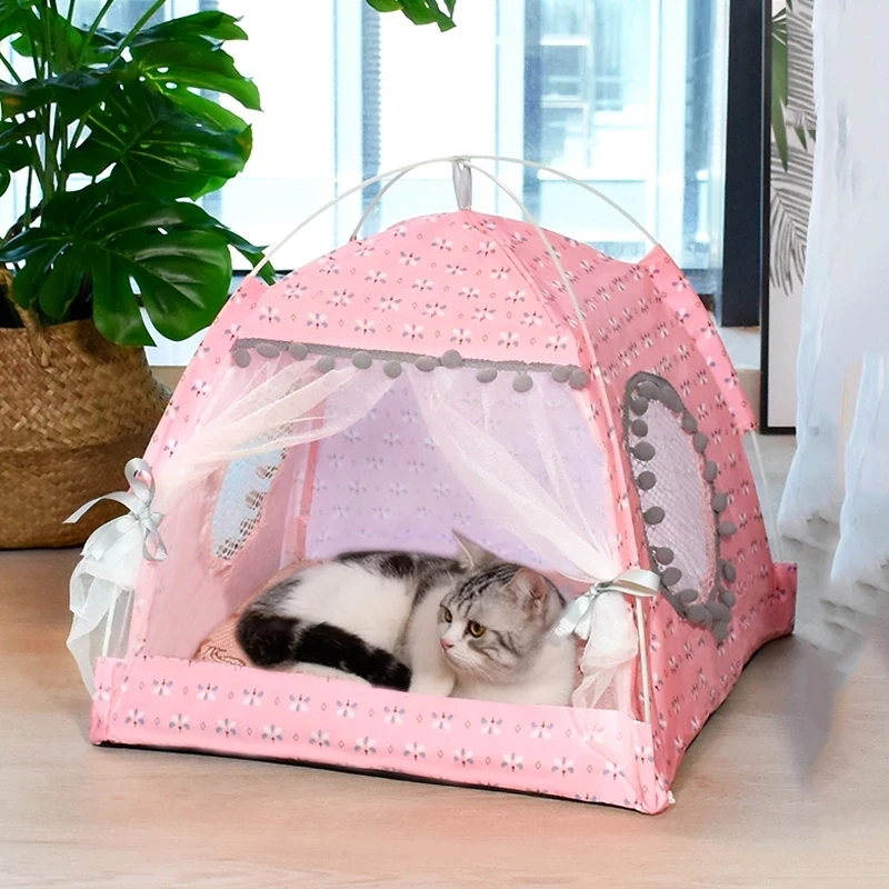 

Cat Tent Bed New Style Cat Bed Teepee Closed Cozy Hammock Cat House Soft Cushion Available For Dog Puppy Pet Accessories Product