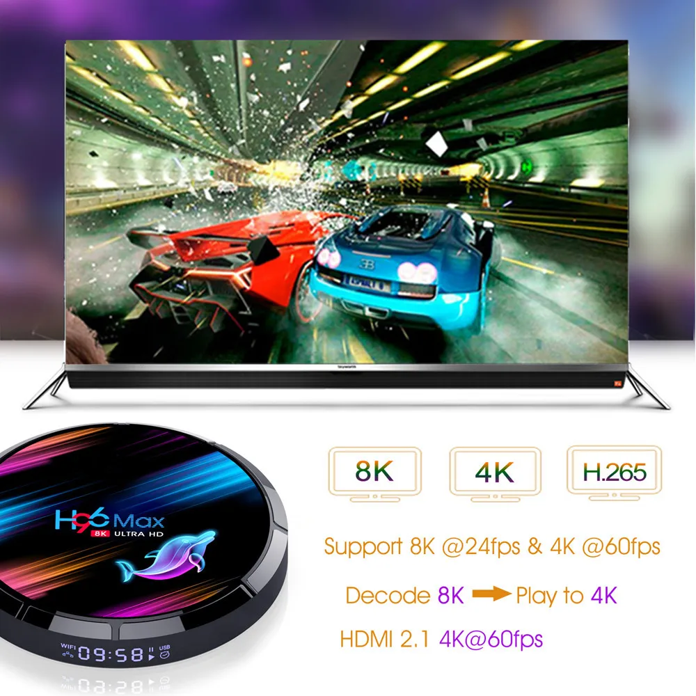 ТВ приставка H96 MAX X3 для Smart TV Android 9 0 Amlogic S905X3 4 Гб 128 ГБ 2 4G/5G 1000 м Wi Fi BT4.0 8K Google Media Play H96MAX