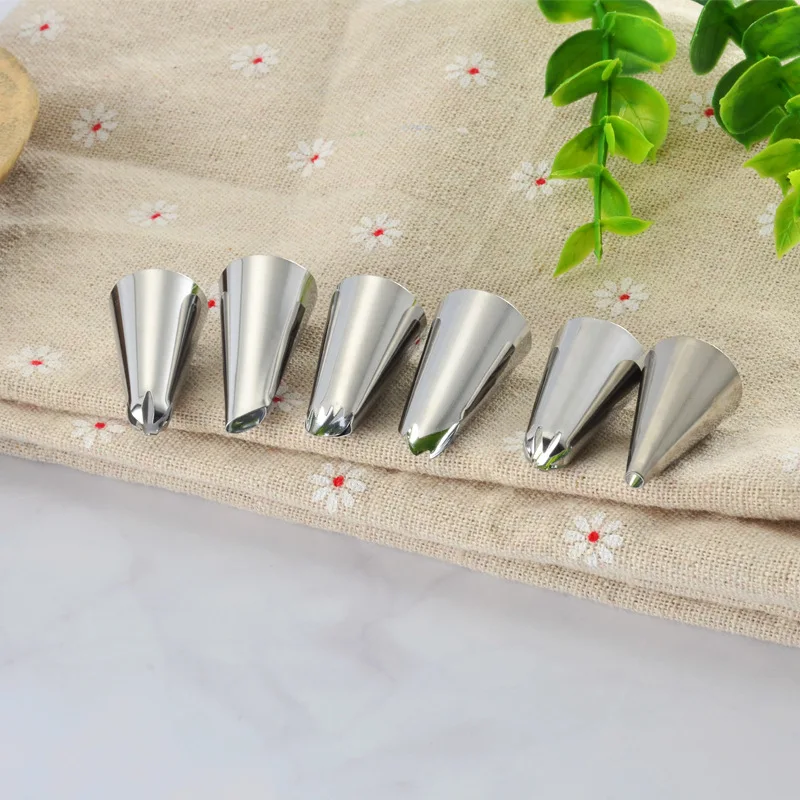 

Nozzle for cake decoration 6stainless steel nozzle set cake decorating tools Pastry and bakery accessories kitchen gadget sets