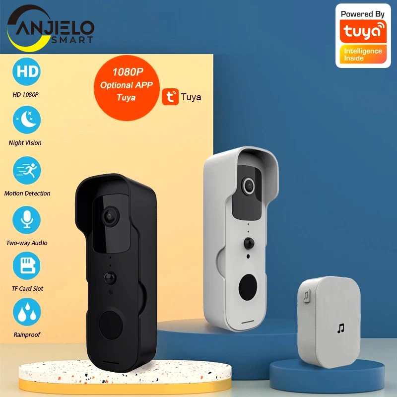 

Tuya Smart Wireless Video Doorbell Digital Visual Intercom WIFI Door Bell Waterproof Electronic Doorman Home Security Camera