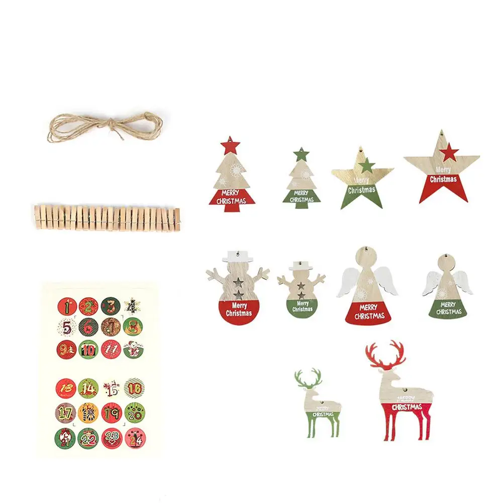 

Wooden Advent Calendar Christmas Countdown Calendar With 24 Ornaments Wonderful Christmas Decor For Christmas Tree Bedroom F