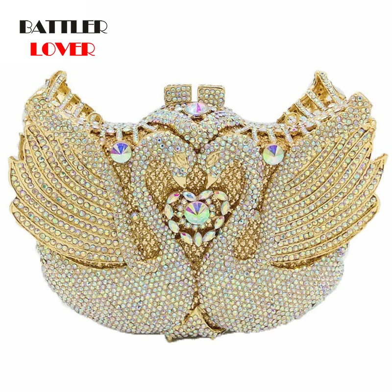 Сумки для женщин 2020 Роскошный Розовый кристалл лебедь минодьер клатч женские