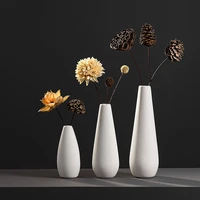 white porcelain vase for flowers nordic home hotel living room decor matte ceramic vase planter pot shelf dining table ornaments