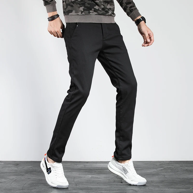 Осенне-зимние повседневные флисовые брюки мужские хлопковые облегающие