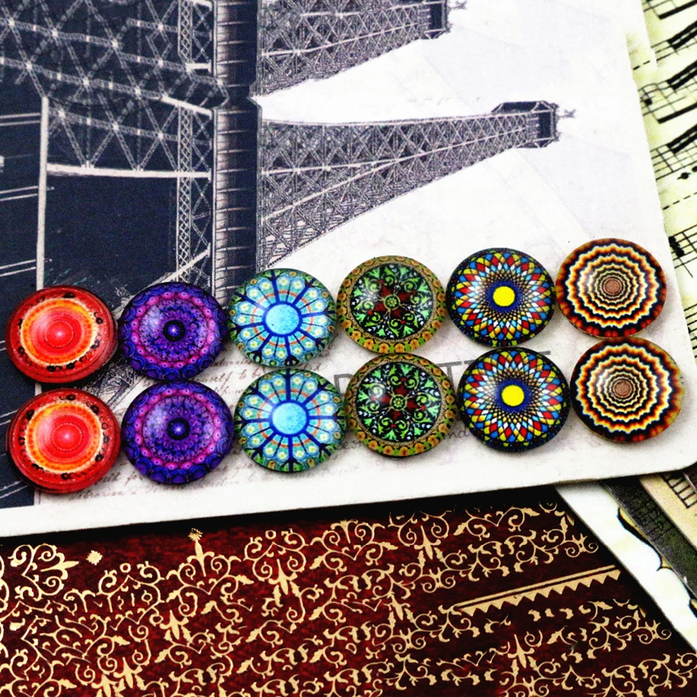 12 шт./лот (один комплект) два стиля мм Ретро цветы ручной работы стеклянные