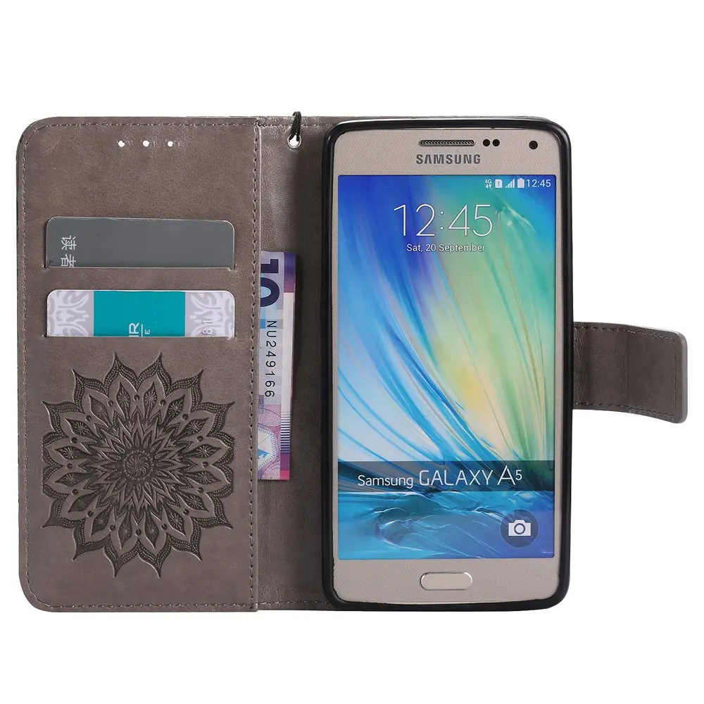 Чехол-бумажник для Samsung Galaxy A5 A 5 2015 A500 A500F A500H A500FU, кожаный флип-телефон, кошелек SM-A500 SM-A500F SM-A500FU+.