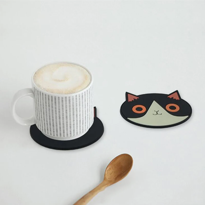 Кофе напиток Стакан Кружка кухонная салфетка-подставка мультфильм милый Кот