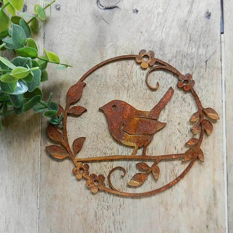 Wren Garden Decor Rusty Bird Gift Lover Metal - Wild Art | Дом и сад