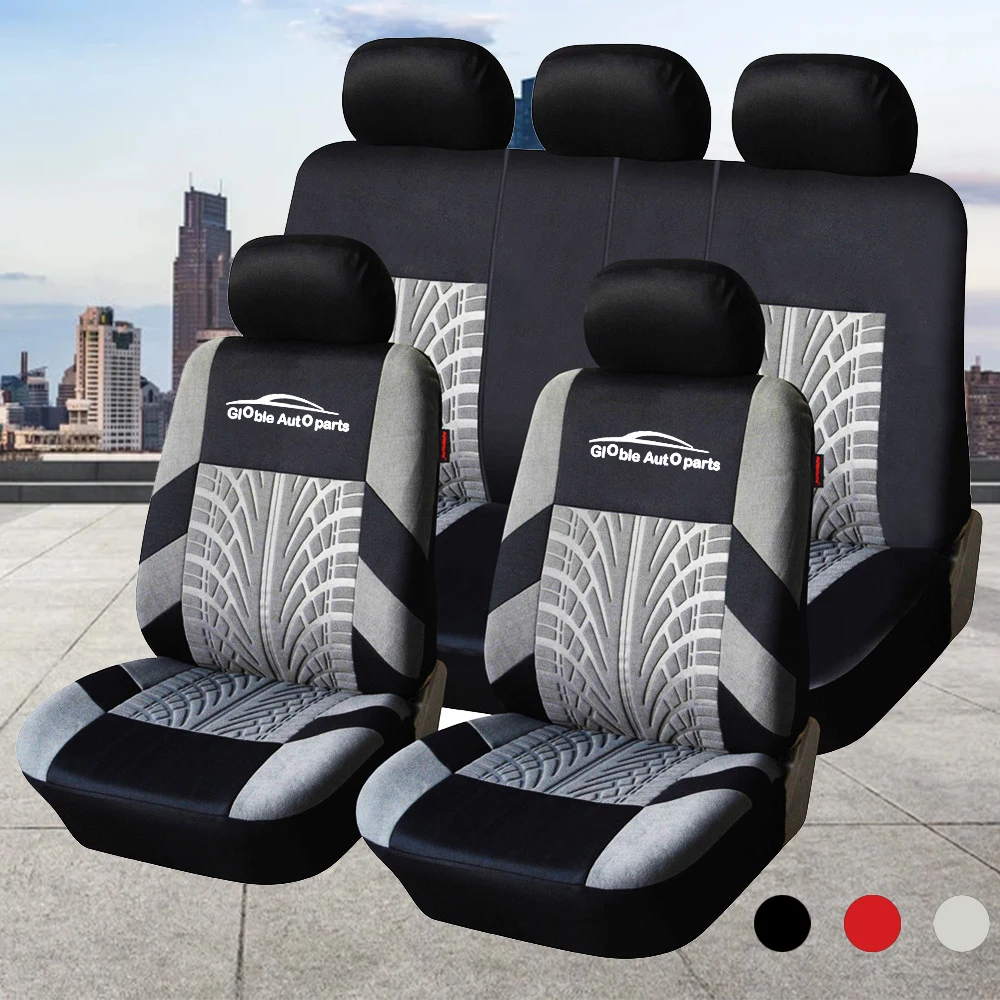 

Fashion Car Seat Covers Set Universal Fit Most Cars Covers with Tire Track Detail Styling Car Seat Protector