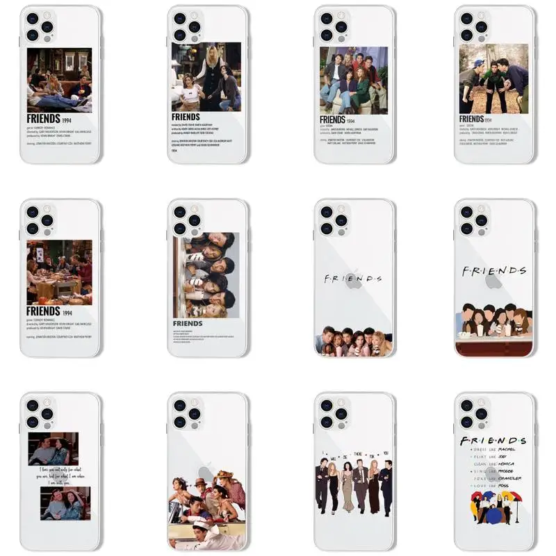 

friends TV Phone Case For iPhone 13 12 11 8 7 Pro Max Plus X XS XR MINI transparent clear New