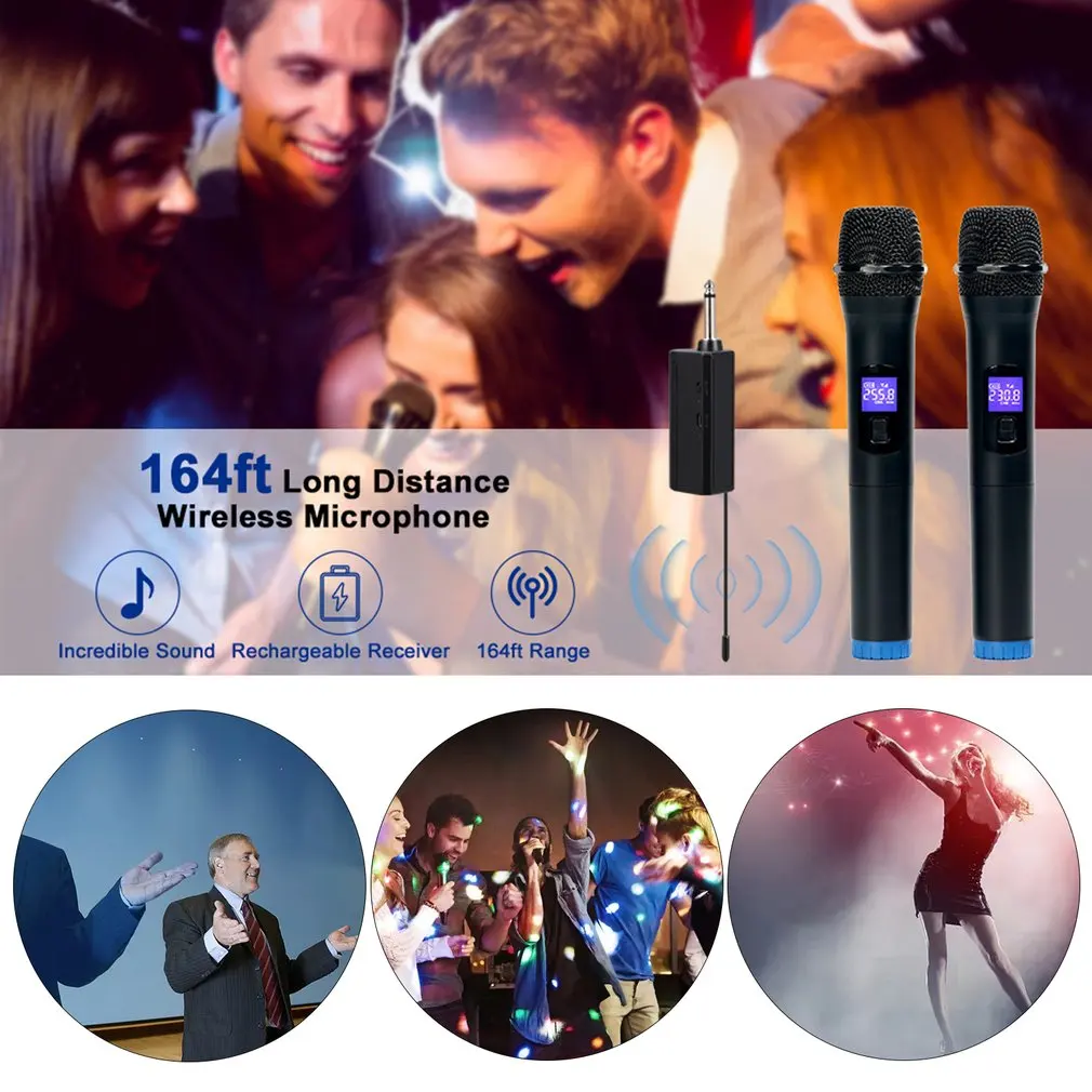 

Wireless Microphone Handheld Mic Plug-Play Megaphone With Mini Receiver For Loudspeaker Karaoke KTV Speech