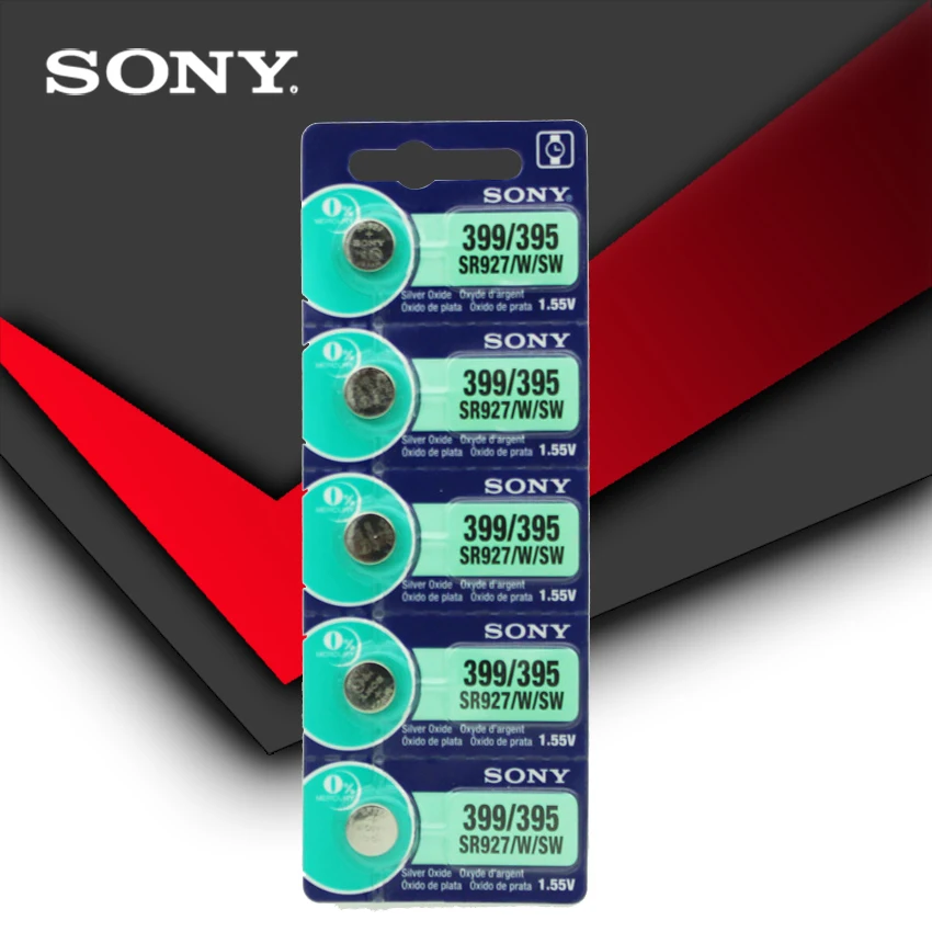 Батарейка для часов Sony 100% оригинальная 395 SR927SW 399 SR927W LR927 AG7 1 55 V 5 шт. сделано в