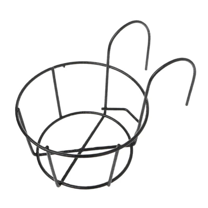 

Hanging Plant Iron Racks Balcony Round Flower Pot Rack Railing Fence Outdoor